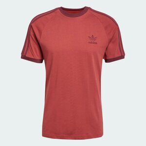 Adidas Classics Original 3 Stripes Tee Shirt Trefoil Retro Men Red Ruby Stripes